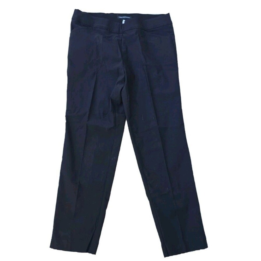 Counterparts Black Dress Pants Womens Size 12 Elastic Waist Slit Ankle